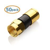 Cable Matters 10-Pack, Gold Plated F-Type Crimp-On Coaxial RG6 Connector N9