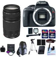 Canon EOS REBEL SL1 + 75-300mm f/4-5.6 III+ 2 32GB Transcend SD Memory Cards + 3 Piece Filter Kit + DSLR Sling...
