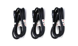 C&amp;E 3 PCS, Power Cord Cable w/ 3 Conductor 14AWG PC Power Connector Socket (C13/5-15P) Black 1 Feet, CNE591452 N12