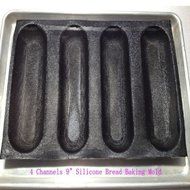 Loaf PansNon stick Silicone French Bread Mould 4 Loaf Baguette Tray 9.8"x 15" Baking Pan N3