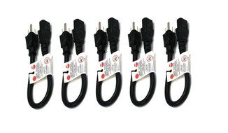 C&amp;E 3 PCS, Power Cord Cable w/ 3 Conductor 14AWG PC Power Connector Socket (C13/5-15P) Black 1 Feet, CNE591452 N13