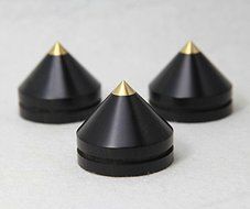 LuguLake Ultra Premium Ebony Wood Speaker Spike Set for Amplifier/Studio Monitor/CD Player/TV Speaker, 4 Packs N3