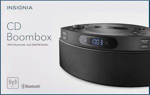 Insignia - CD Boombox with AM/FM Tuner - Black with Bluetooth
