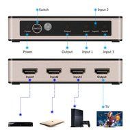 Portta 4PET0301D HDMI Switch / Switcher 3 Port 3x1 v1.4 Pigtail lntelligent Auto with one Fixed HDMI Cable support...