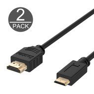 Mini HDMI to HDMI Cable, Rankie 2-Pack High-Speed Mini-HDMI to HDMI Cable - 6 Feet (Black) - R1110D N6