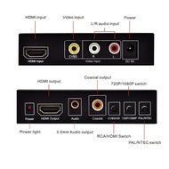 CoolDigital 1080P 3RCA AV CVBS Composite Video L/R Audio or HDMI to HDMI Converter Box Adapter with Coaxial and... N5