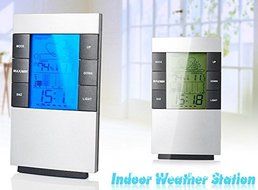 SIS indoor LCD desktop weather station with Alarm Clock,Temperature ,Humidity ,Travel Alarm Clock-Silver N2