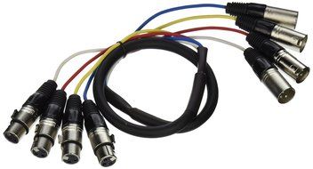 Monoprice 108764 3-Feet 4-Channel XLR Male-Inch XLR Female Snake Cable N2