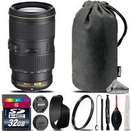Nikon AF-S NIKKOR 70-200mm f/4G ED VR Lens + 32GB Class 10 High Speed Memory Card + UV Filter + Lens Cap Holder... N4