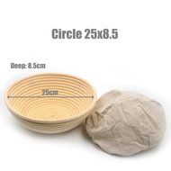 AngelaKerry 1pcs 25x25x8cm (1x1x0.3 inch) Square Banneton Brotform Square Bread Proofing Basket Handmade + Cloth... N14