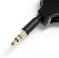 Tera Grand RETA-TE222-BL 3.5 mm Male to Male Stereo Retractable Cable with Aluminum Housing, Blue, 2.9' N14