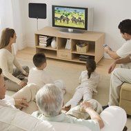 Alemon Ultra Thin Indoor HDTV Antenna with 16.4 Feet Coax Cable - 35 Miles Range - Black N4