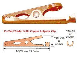 Solid Copper Alligator Clips (4 pack) Crocodile Jaw Soldering Heat Sink &amp; DIY Test Clip Wire Connector Rated for... N2
