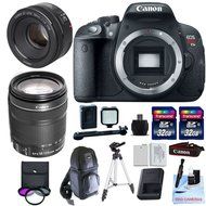 Canon EOS T5i + Canon 18-135mm IS STM + 50mm f/1.8 STM + 32GB Transcend SD Memory Cards + LED Video Light + Spare...