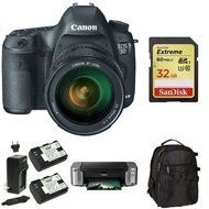 Canon EOS 5D Mark III Full Frame Digital SLR Camera with EF 24-105mm f/4 L IS USM Lens + PIXMA Pro 100 Printer...