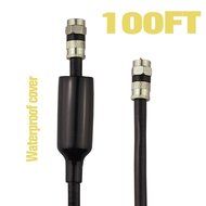 FOWOD RG6 TV Black Coaxial Cable, 100 Feet, with F-Male Connectors, Double Shielded, High Performance, Indoor... N5