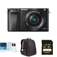 Sony Alpha a6000 Mirrorless Digital Camera with 16-50mm Power Zoom Lens Holiday Bundle N2