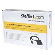 StarTech.com ST122HD4KU 4K HDMI 2-Port Video Splitter Built-In HDMI Source Cable N3