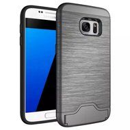 TYoung Soft TPU Brushed Skin Full Around Silicone Armor Case Shockproof Cover with Stand Support and Card Slot... N13