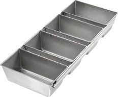 USA Pan Bakeware Aluminized Steel Strapped Mini Loaf Pan, Set of 4 N2