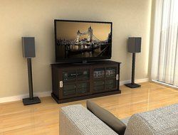 Atlantic Speaker Stands for Bookshelf Speakers up to 20 lbs - Pair (Black) N7