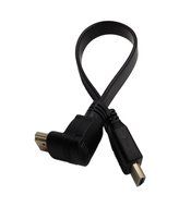 LEMENG 1FT Flat Slim High Speed HDMI Extension Cable A male to 90 Degree Up Angle A Male Cord N2
