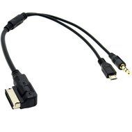 HAIN@MDI AMI MMI Convert 3.5mm JACK AUX Adapter Micro USB Adapter for AUDI Audi A3 A4 A5 A6 S5 A6 A8 Q7 S4 A3...