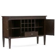 Simpli Home Carlton Medium Storage Cabinet, Dark Tobacco Brown N16