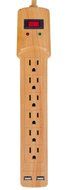 Invisiplug 6-Outlet Surge Protector with 2 USB Ports and 900 Joules Protection, Model DO004 N3