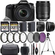 Canon EOS 80D DSLR Camera + Canon 18-135mm IS USM Lens + 0.43X Wide Angle Lens + 2.2x Telephoto Lens + 64GB Storage...