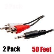 iMBAPrice&reg; 50 Feet 3.5mm Stereo Male to Two RCA Male Splitter Cable N11