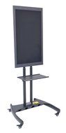 LUXOR FP3500 Flat Panel Cart Rotating and Adjustable Height LCD/LED Mount, 62.5&quot; H x 32.75&quot; W x 28.75&quot; D, Black