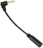 ANRANK AU901004AK 90 degree right angled 3.5mm 4 poles Audio Stereo Male to Female Extension Cable 10cm Black
