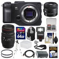 Sigma sd Quattro ILC Digital Camera &amp; 30mm f/1.4 ART Lens with 70-300mm Lens + 64GB Card + Backpack + Flash +... N2