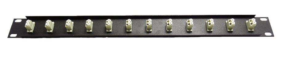 12 Port LC Fiber Patch Panel Multimode (loaded 1u) 19" N4