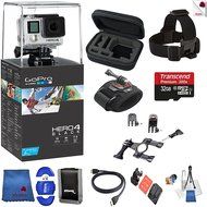 Gopro Hero 4 Black Biking Bundle 11 Piece Bundle Includes: Go Pro Hero4 Black + Case + Head Strap + 32 GB Memory...