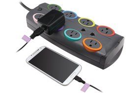 Kensington SmartSockets Premium Surge Protection Power Strip, 8-Outlet, 8' Cord, 3090 Joules (K62691NA) N6
