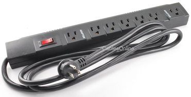 CablesOnline, Power Strip with 5 Horizontal + 2 Adapter Outlets w/6-foot Cable , SP-036 N5