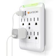 Satechi Slim Surge Protector White (6 AC &amp; 2 USB) 2.4 amp Output for Charging iPhone 6, 5S, 5C, 5, 4S, 4 iPad... N12