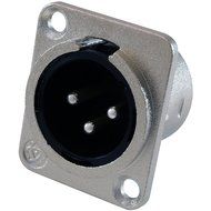 GLS Audio XLR Male Jack 3 Pin - Panel Mount Jacks D Series Size XLR-M - 20 PACK