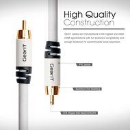 RCA Subwoofer Cable, GearIT Pro Series 3 Feet Gold Plated Dual Shielded RCA to RCA Subwoofer Cable for High Performace... N8