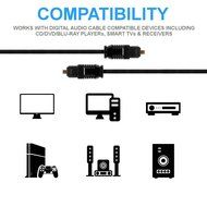 4 Pack - 3ft Male to Male Digital Audio Cable Toslink Fiber Optic Delivers Crystal Clear Sound Quality - Supports... N2