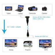 MILAPEAK (2 in 1) Mini-HDMI + Micro-HDMI Male to HDMI Female Adapter with Gold Plated, Black N22