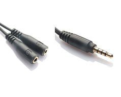 Conwork White 3.5mm Audio Jack Stereo Headphone Splitter Cable Adapter for iPhone iPad iPod N6