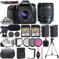Canon EOS 80D Wi-Fi Full HD 1080P Digital SLR Camera + Canon 18-55mm IS STM Lens + 64GB Storage + Shotgun Mic...