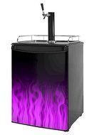 Kegerator Skin - Fire Flames Purple (fits medium sized dorm fridge and kegerators)