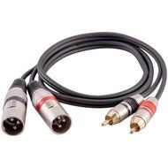 Seismic Audio SAXFRM-2X3 3 Foot Dual XLR Male to Dual RCA Male Patch Cable - 2-XLRM to 2-RCA Audio Cord