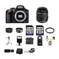 Nikon D3200 Digital SLR Camera w/18-55mm Lens 24GB Best Value Complete Bundle