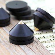 LuguLake Ultra Premium Ebony Wood Speaker Spike Set for Amplifier/Studio Monitor/CD Player/TV Speaker, 4 Packs N5