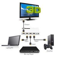 Ugreen HDMI Switcher 3x1 with IR Wireless Remote Support 1080P, 3D for Laptop, HD-DVD, PS3, Xbox360, Black N7
